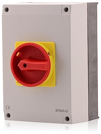Intratec Hauptschalter Gehäuse, 63 A, 3-polig – Aufputz Steuerschalter, Komplettlösung für Innen- und Außenbereich, Lasttrennschalter IP65, 240 x 160 x 165 mm