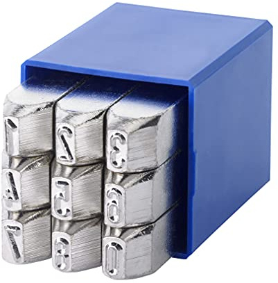 GRAVUREM-NR.1 Schlagzahlen, Schlagstempel, Prägestempel - Zahlen 0-9 für Edelstahl (VERNICKELTE OBERFLÄCHE) / 8mm