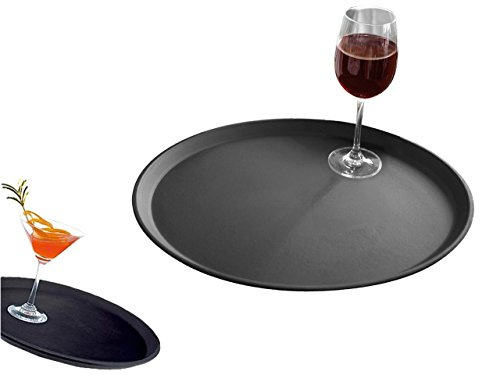 Vassoio antiscivolo color nero con diametro 35 cm.