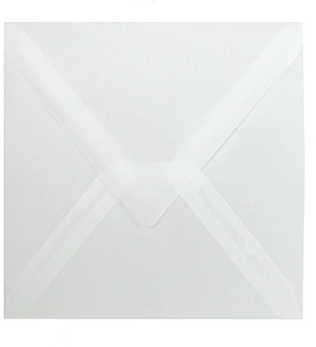Paper24 50 Quadratische Briefumschläge - Transparent - 90 g/m² - 100 x 100 mm 10 x 10 cm - Dreieckslasche feuchtklebend - mit Dreieckslasche