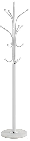 HAKU Möbel porte manteau chromé, blanc, marbre, métal - Dim.: H 177 cm x Ø 40 cm, Style: Modern
