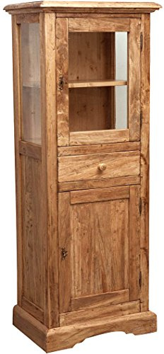 Biscottini Buffetschrank Holz massiv Made in Italy - Vitrinenschrank Vintage 55x43x150 cm - Küchenbuffet buffetschrank landhausstil - Wohnzimmer möbel