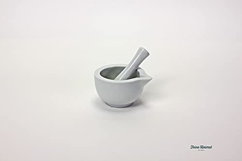 FeineHeimat Mörser aus Porzellan weiß mit Stößel 250 ml