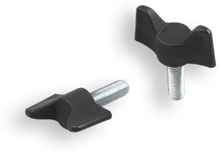 OL 2 St. Flügelschrauben Kunststoff mit Gewindebolzen aus Stahl, Gewindebolzen M 4x12 mm