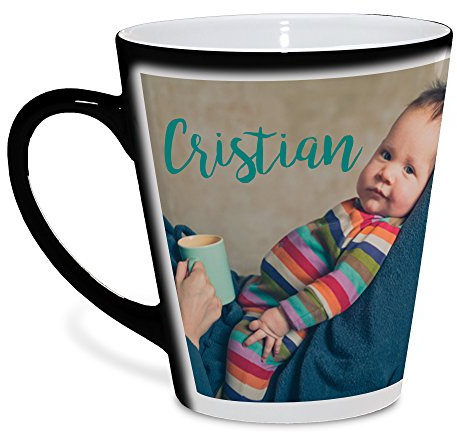 LolaPix Conical magic mug personalized with your photo, design or text. Unique, original The picture appears when pouring hot liquid.