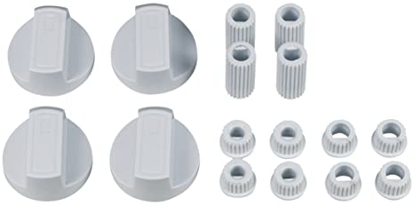 Set di manopole rotanti, diametro 38 mm, con adattatori universali, per piani cottura di tutte le marche, 16 pezzi, colore bianco