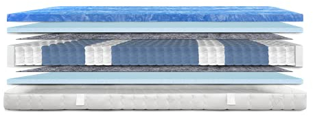 AM Qualitätsmatratzen Gelschaum Taschenfederkernmatratze 120x200cm H3 24cm - Made in Germany & Oeko TEX Siegel - 7 Zonen Gel-Federkernmatratze 120x200 mit 480 Federn & Lyocell Bezug