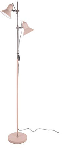 Present time - Lampadaire 2 spots métal rose et chrome SLENDER