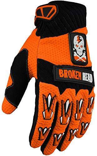 Broken Head MX-Handschuhe Faustschlag - Motorrad-Handschuhe Für Motocross, Enduro, Mountainbike - Orange - Größe XXL