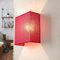 Stoff Wandlampe ALICE Rot eckig Loft E27 modernes Design Wandleuchte Schlafzimmer Wohnzimmer Flur