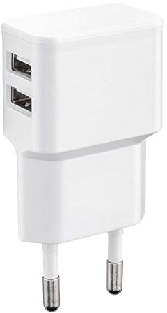 Wicked Chili Dual USB Ladegerät kompatibel mit iPhone 11 Pro, Galaxy S20, Note 10, A10, A20e, A40, A51, M30s, P Smart, P30, Xiaomi Redmi (Duo Netzteil 2.4 A, 12W) weiß