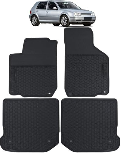 Auto Gummi Fußmatten Schwarz Premium Set für VW Golf 4 Limousine Variant 97-07
