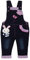 Salopette da Bambina Bebè Neonato in Denim Cotone Pantaloni con Bretelle con Motivo Coniglietto e Farfalla Taglia 68-74