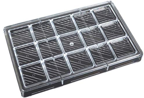 Grainrain Moule à chocolat en polycarbonate, moule à barre de chocolat en polycarbonate, motif carré, bonbon, outils de pâtisserie (19396)