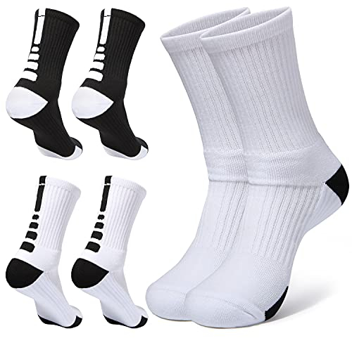 Basketballsocken für Herren, sportliche Kompressionssocken für Basketball und Laufen, Einheitsgröße, 4 Paar, Set 3, Einheitsgröße