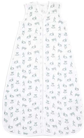 aden + anais™ Baumwoll-Musselin-Schlafsack, 1,0 TOG Wert, tragbare Decke für Babys, Bunte Muster für Mädchen & Jungen, Schlafsack für Neugeborene aus 100% Baumwoll, 0-6 Monate, Now + Zen