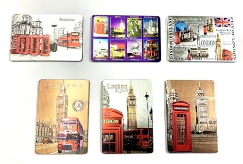 TOTAL GIFT 6 pcs Fridge Magnets I Love London England Souvenirs Magnet England