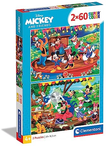 Clementoni 21620, Mickey and Friends Puzzle for Children - 2 x 60 Pieces, Ages 5 Years Plus