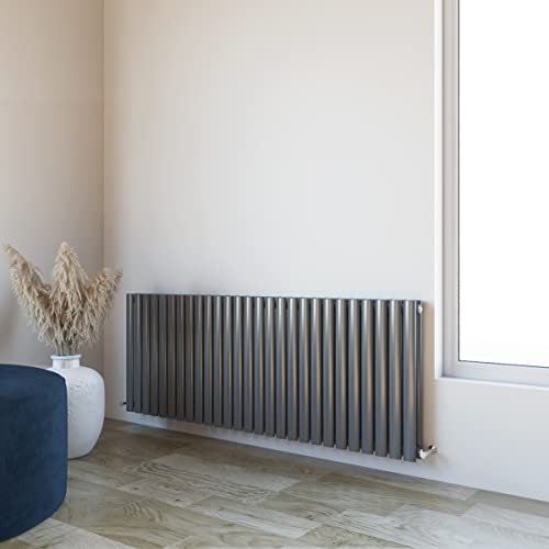 Oval Column Radiator 600x1593mm Horizontal Design Double Central Heating Anthracite Rad