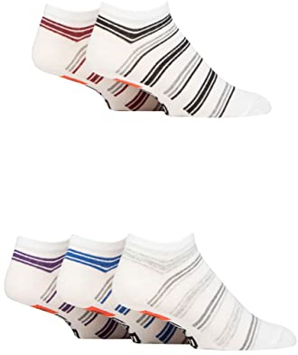 Farah Mens Striped Regenerated Cotton Trainer Socks Pack of 5