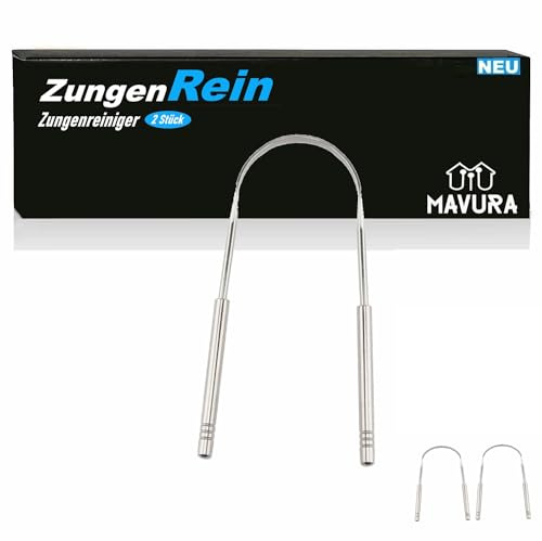 ZungenRein Zungenreiniger Zungenschaber Zungenbürste, Antibakteriell gegen Mundgeruch Ayurveda [2er Set]