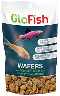 Tetra GloFish Wafers for Sharks and Cory Catfish, 1.58 Oz., Bottom-Feeding Fish Food
