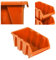 botle Lot de 10 boîtes empilables pour Atelier, Garage, boîte de Rangement à Vue, empilable, 120 x 195 x 90 mm, Orange, bacs a Bec, boites de Rangement, boites au Garage, containers de Stockage