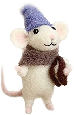 Felt,Mice Needle Felting Starter Kit Unfinished Wool Felt Mouse Craft Kit for Beginner DIY Craft