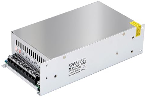 BREUAILY Universal Schaltnetzteil 12V 83.3A 1000W Geregeltes SchalterNetztei 220V AC auf DC 12V Netzteil Transformator für LED Streifen CCTV Radio Computer Project
