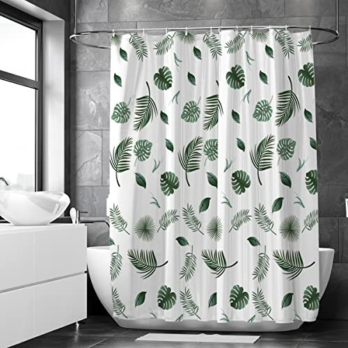 Loti Living Anti-Schimmel Duschvorhang - 180x200 cm - Wasserfestes Leaves Polyester - Inkl. Ringe - Shower Curtains - Duschvorhang Anti Schimmel - Duschvorhang Badewanne - Duschvorhang Pflanzen