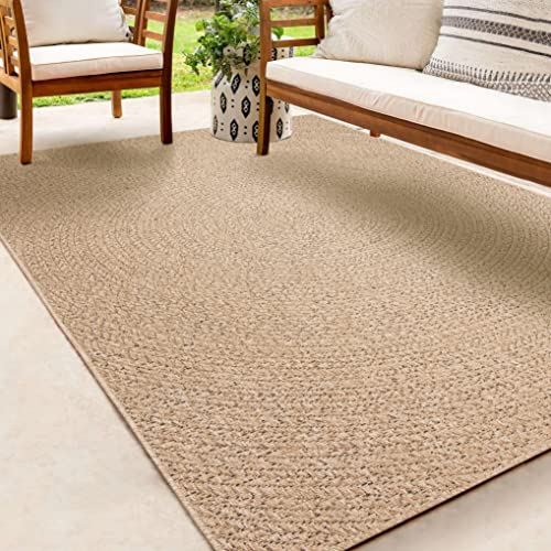 the carpet Kansas - robuster In- und Outdoor Teppich im natürlichen Jute-Look, wetterfest, geeignet für Terrasse und Garten, ca. 140 x 200 cm