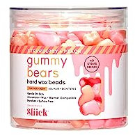 Sliick GUMMY BEARS HARD WAX BEADS Orsetti di Cera Dura Profumati alla Fragola e Pesca, per ceretta brasiliana da micronde. Usala con la Tazza in Silicone di Sliick