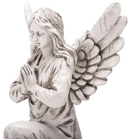 Praying Angel Statues - 10 Inch Peaceful Angel Figurine for Yard Patio Lawn Garden Courtyard Prayer Fairy Ornaments Outside Statuette Gazebo Porch Decorations GDST05