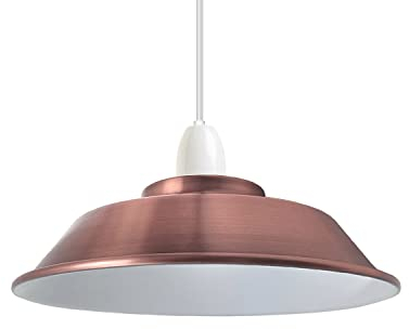 Galvanisierter Retro-Deckenlampenschirm industrieller kurviger einfach zu montierender Metall-Hängelampen Glühlampenschutz, nicht elektrischer Vintage Lampenschirm (Stil 1 - Kupfer)