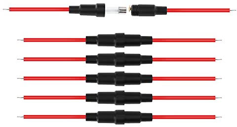 PNGKNYOCN 5x20 mm Sicherungshalter Inline-Schraube mit 22 AWG Draht für flinke Glassicherungen (6-Pack)