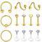 Rajnard Bauchnabel Piercing 14G 12mm Gold Bauch Bars Chirurgenstahl CZ Diamant Bauch Piercing Nabel Bar Bauchnabel Ring Piercing Schmuck für Frauen Männer