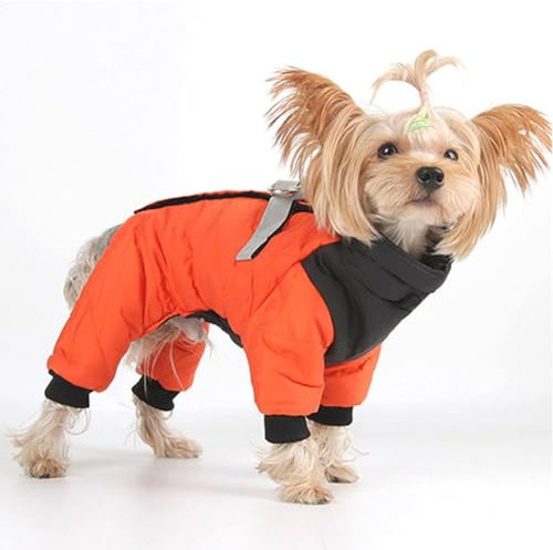 Warmer Hundemantel, wasserdichte Hunde-Winterjacke für kleine mittelgroße Hunde, 4 Beine bedeckt, winddicht, reflektierend, Hundejacke, Schneeanzug