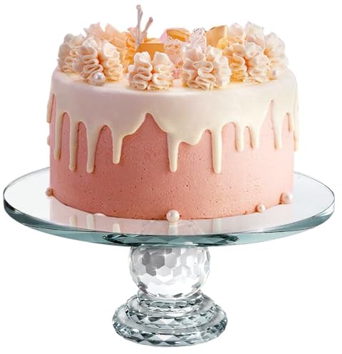 Soporte para Tartas Cristal, Uten Soporte para Tartas de Cristal K5 de 10,7 pulgadas, Expositor Tartas de Redondo Transparente, Multiusos, Adecuado para Cumpleaños Aniversario Mostrar Pasteles Postres