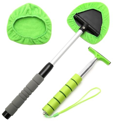 MAIXINNEW Extendable Car Windscreen Brush and Extendable Car Mirror Wiper Set, Telescopic Car Windscreen Cleaner Inside, Car Windscreen Demister Tool for Home and Outdoor