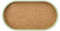 KitchenCraft Idilica Oval Serving Tray with Cork Veneer Base, Presentation Tray for Snacks, Dessert, Biscuits, Tea & Coffee 38 x 20cm, Brown