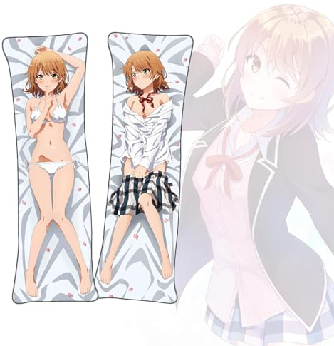 FDSAD Anime Kissenbezüge My Youth Romantic Comedy is Wrong Isshiki Iroha Anime Körper Kissenbezug Dakimakura kurzer Plüsch Stoff Überwurf Kissenbezug