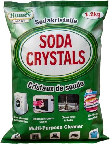 Soda Crystals Multipurpose Cleaner, Cleans Washing Machine, Sinks & Drains Blockage-free, Laundry Aid Water Softener Stain Remover Home and Kitchen – 1.2 kg