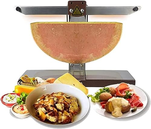 MNBVH Máquina para Derretir Queso Raclette Eléctrica Comercial De 1000 W, Doble Área De Calentamiento, 60s, 220 V