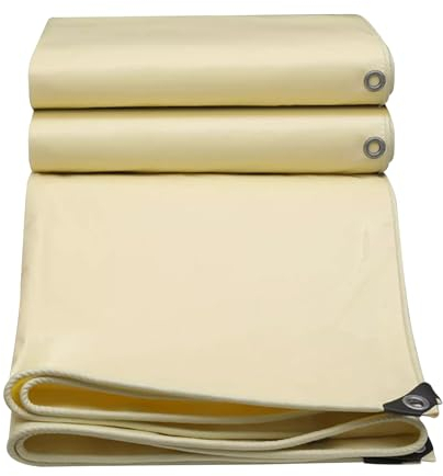 Robuste Plane wasserdicht, beige Plane 3m x 4m 500g/m² Planenabdeckung mit verstärkten Ösen, Plane faltbar regensicheres Planenzelt (Size : 3x5m)