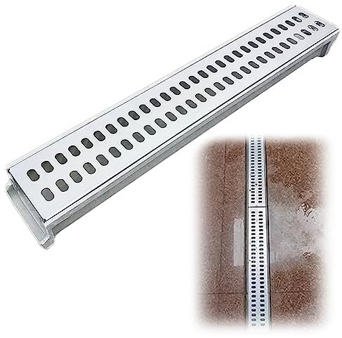 Entwässerungsgrabensystem, Hofeinfahrten, Kanalablauf mit Metallgitter, 10,2 cm breit, für Gartenbetonboden
