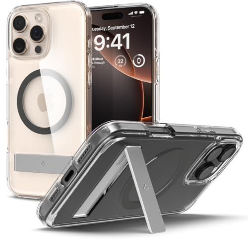 Spigen Ultra Hybrid S MagFit Case for iPhone 16 Pro [Built-in Kickstand] [MagSafe Compatible] - Graphite