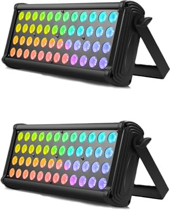 80W Wall Washer Luce, 48 LED RGB 3 in 1 Palcoscenico DJ Luce Bar DMX 512 Auto Play Suono Attivato LED Strobo per Matrimonio Partito Concerto Discoteca DJ 2PCS