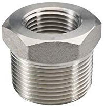 Stainless Steel Reducer Hex Bushing, 3/4 Male NPT to 1/2 Female NPT, Reducing Cast Pipe Adapter Fitting(1/2 x 1/8 NPT (O.D x I.D: 3/4 x 3/8),Pack of 1)