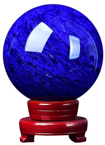 OYWEHECE Adornos Feng Shui Bola de Cristal/Bola de fotografía fundición Natural Bola de Cristal Azul Cuentas de Transferencia Lucky Town House,5.51in
