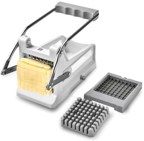 Pommesschneider Für Pommes, Pommes Schneider Edelstahl, Kartoffelschneider Handbuch Französisch Mit Verlängertem Griff, Pommesschneider Edelstahl Mit Anti-Rutsch-Technologie, Für Kartoffeln, Gemüse